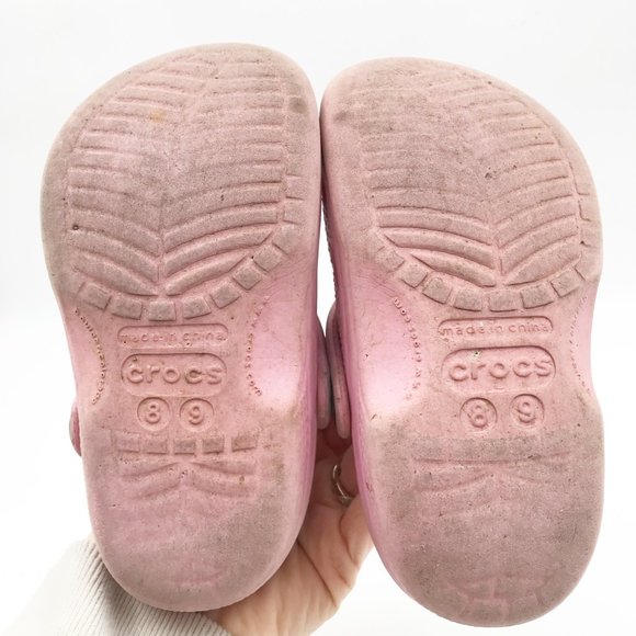 CROCS Classic Pink Slip On Rubber Clogs Toddler 8 - 9 - Picture 10 of 10
